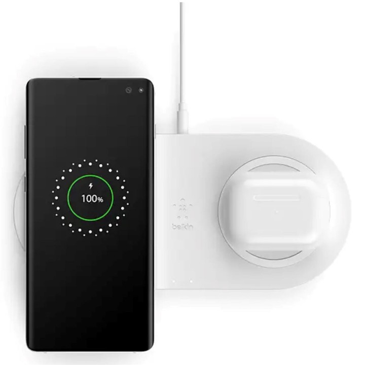 Belkin Base de Carga Inalámbrica 10W Doble Blanco (WIZ002VFWH)