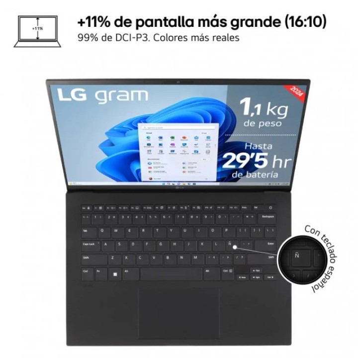 PORTATIL LG GRAM ULTRA 7 155H/32GB/SSD1TB/14” /W11HOME