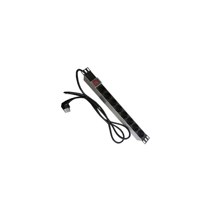 POWERGREEN RAC-00014-PDU PDU TIPO REGLETA DE ALUMINIO CON 8 TOMAS MAS INTERRUPTOR Y CABLE DE 2 M