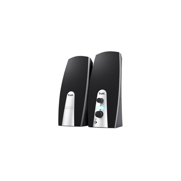 Trust 24660 conjunto de altavoces 5 W Negro, Metálico 2.0 canales