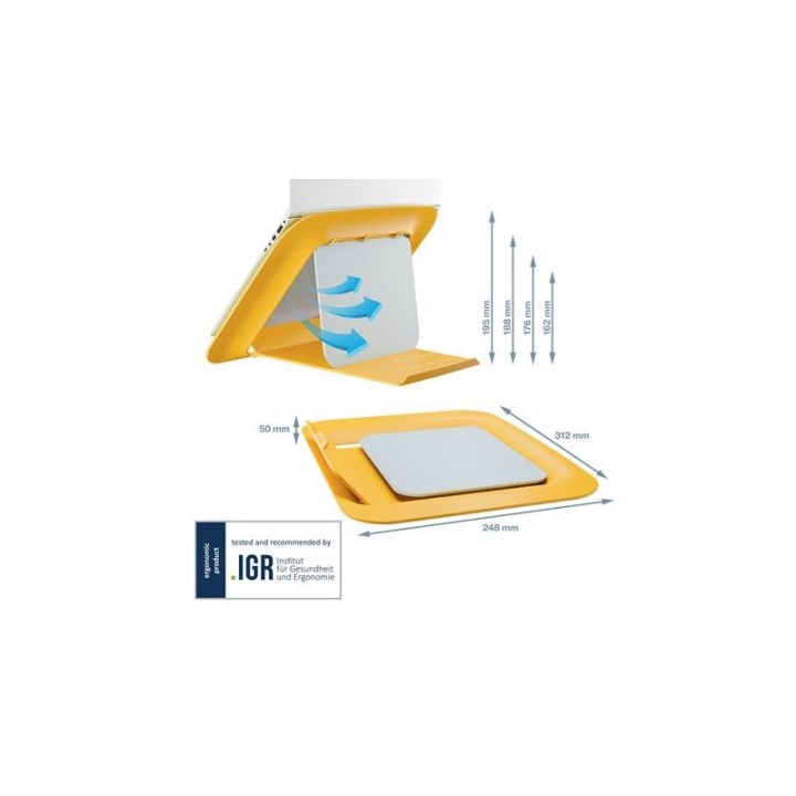 SOPORTE LEITZ SOBREMESA PARA NOTEBOOK ERGONOMICO 13-17 YELLOW