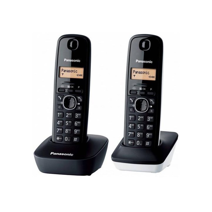 Panasonic KX-TG1612SP1 Teléfono Inalámbrico DUO Negro/Blanco