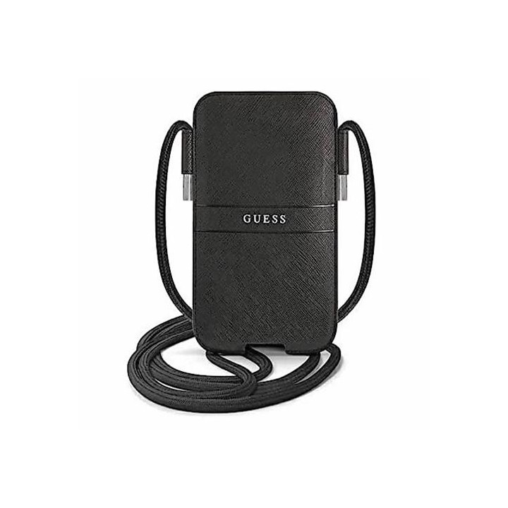 Guess Torebka GUPHLPSASBBK 6.7" Negro Saffiano Strap