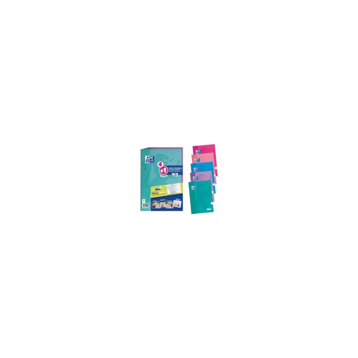 PACK DE 4+1 CUADERNOS CON PIZARRA BLANCA EN TAPAS OXFORD A4+ TAPAS EXTRADURAS COLORES TENDENCIA 400122766