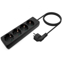 REGLETA AISENS 4 SCHUKOS PROTECCION 1,4M BLACK