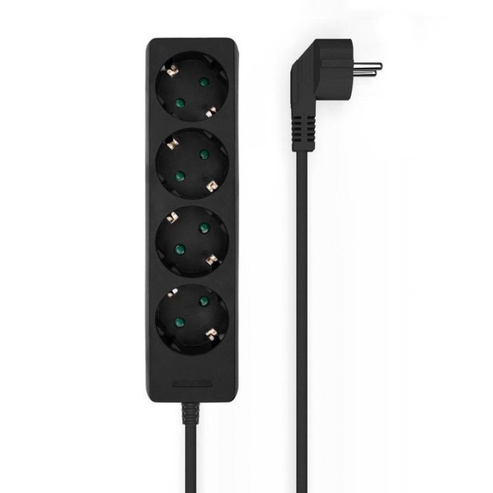 REGLETA AISENS 4 SCHUKOS PROTECCION 1,4M BLACK