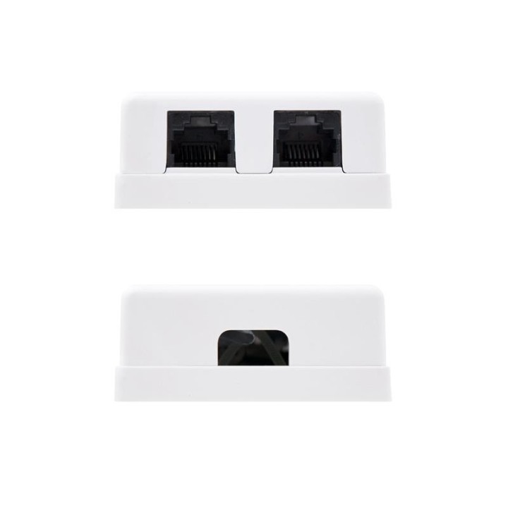 ROSETA DE PARED NANOCABLE 2XRJ45 CAT.6 UTP WHITE