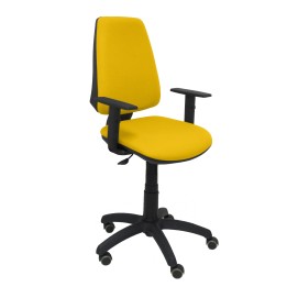 SILLA ELCHE CP BALI AMARILLO BRAZOS REGULABLES RUEDAS DE PARQUET 14CPBALI100B10RP