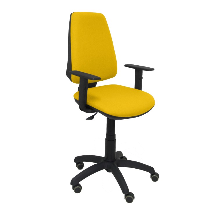 SILLA ELCHE CP BALI AMARILLO BRAZOS REGULABLES RUEDAS DE PARQUET 14CPBALI100B10RP