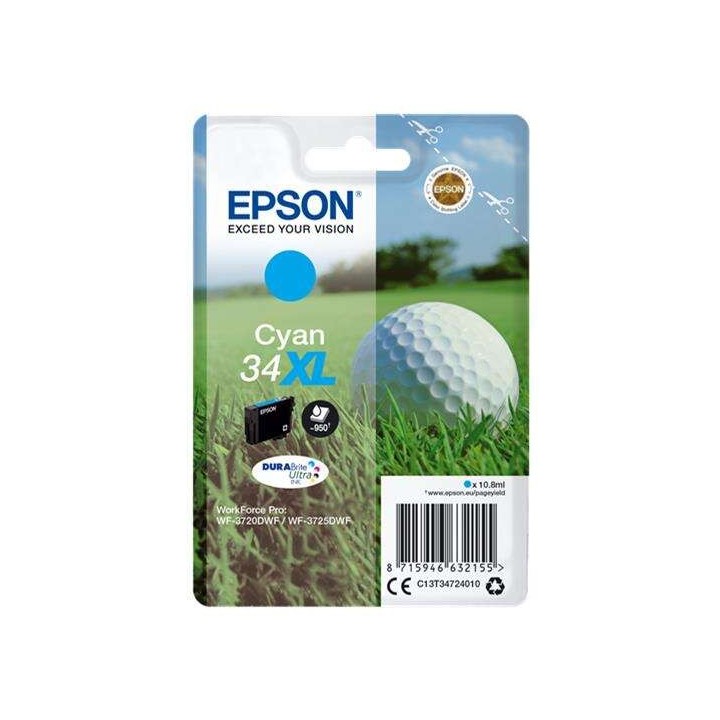 TINTA EPSON C13T34724010 CYAN 34XL DURABRITE ULTRA T3472