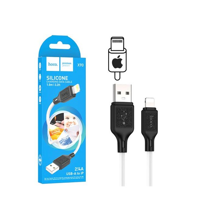 Hoco X90 Cable Cool Silicone Lightning White