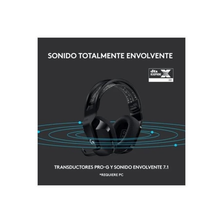 AURICULARES + MICROFONO LOGITECH GAMING G733 RGB WIRELESS BLACK