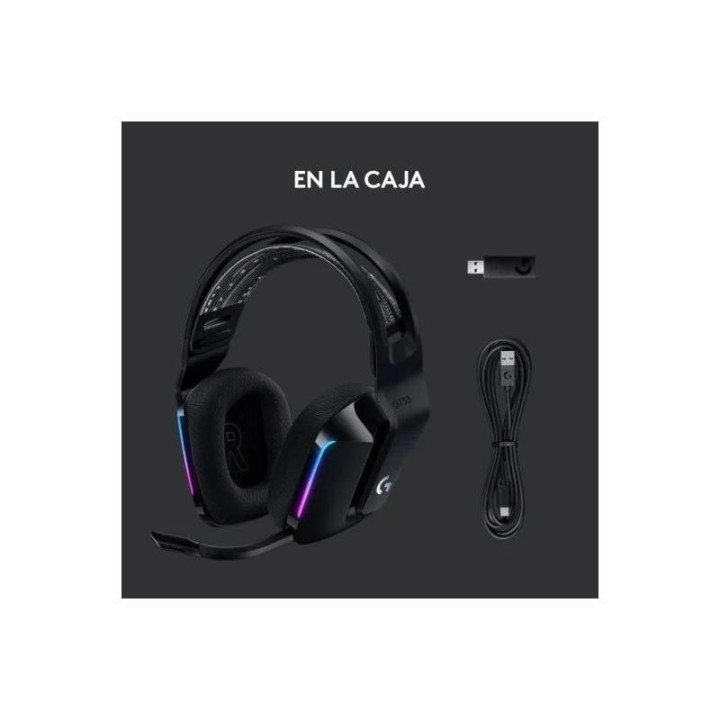 AURICULARES + MICROFONO LOGITECH GAMING G733 RGB WIRELESS BLACK