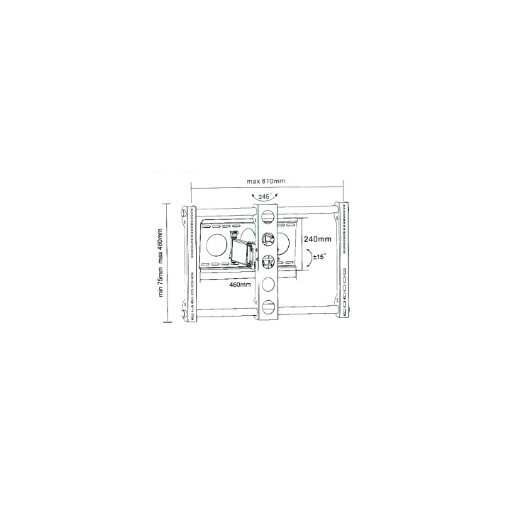 SOPORTE PARED DTI SOP-3020 ORIENTABLE PROFUNDIDAD HORIZONTAL VERTICAL 40P - 80P NEGRO SOP-3020