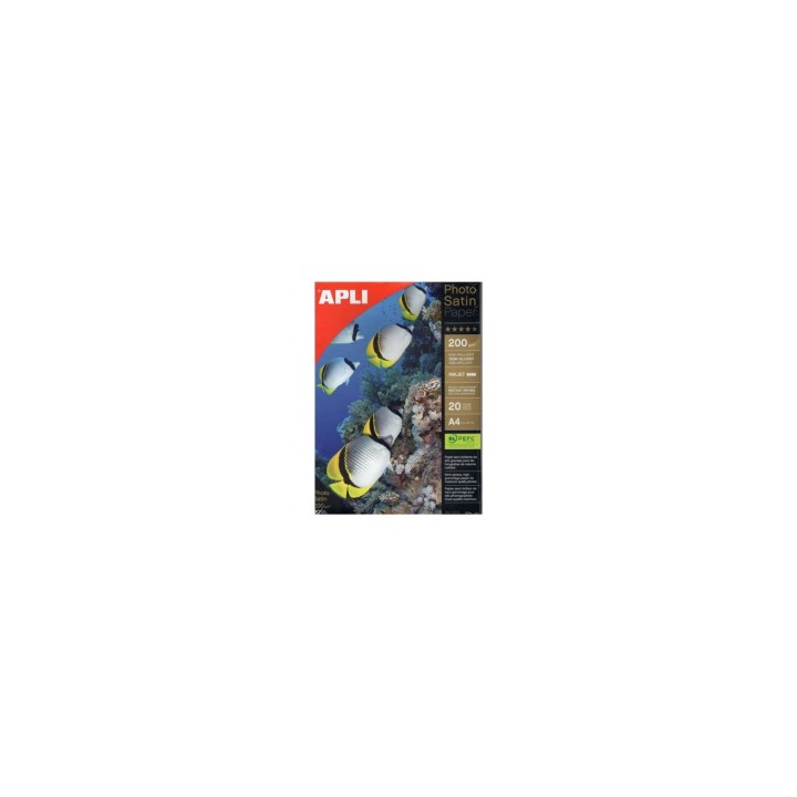 PAPEL FOTO APLI SATIN A4 200 GR 20 HOJAS A4 SEMIBRILLO 04453
