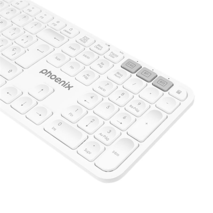 TECLADO PHOENIX K300 MULTIDISPOSITIVO WIRELESS WHITE