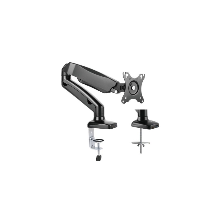 SOPORTE EWENT TV 1 MONITOR 13P - 27P MESA GAS NEGRO EW1515
