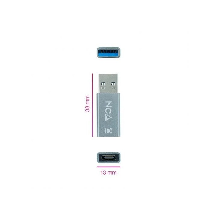 ADAPTADOR NANOCABLE USB-AM 3.1 A USB-C USB-A/M-USB-C/H 10G GREY