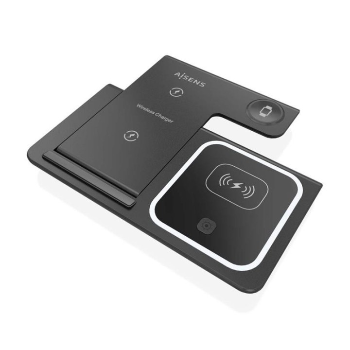 BASE CARGADOR AISENS SMARTPHONE/APPLE WATCH/AURICULARES WIRELESS BLACK