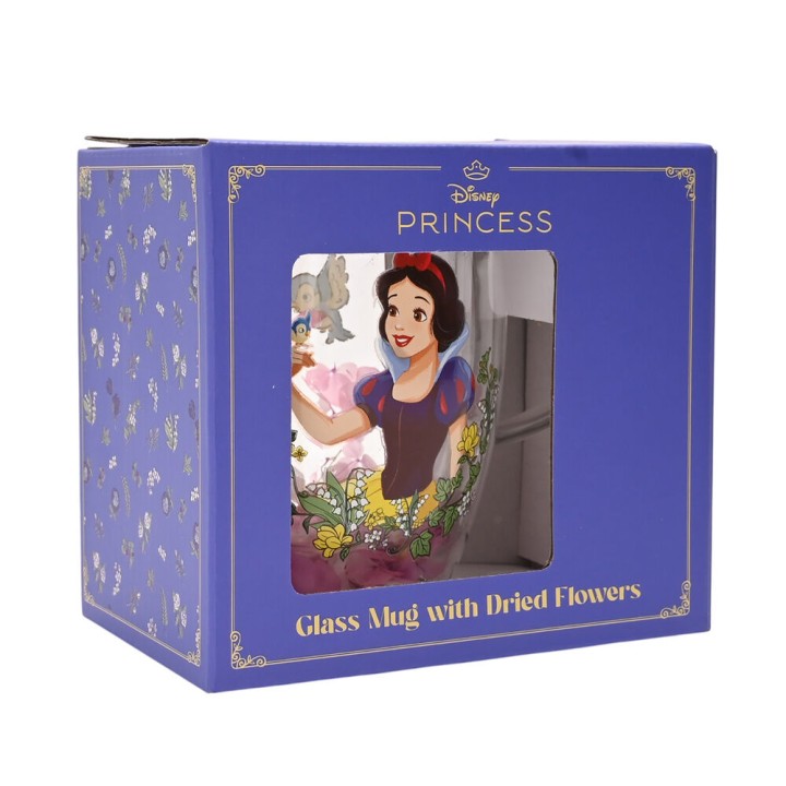 Taza cristal flores secas Blancanieves Princesas Disney