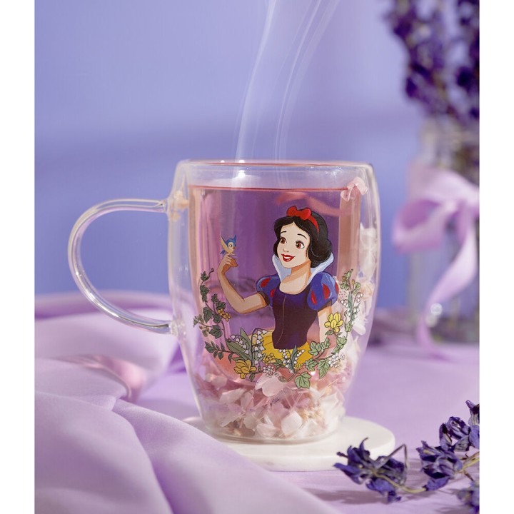 Taza cristal flores secas Blancanieves Princesas Disney
