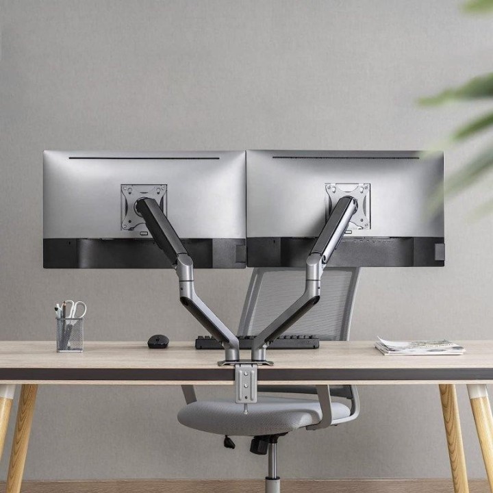 SOPORTE DE MESA TV/MONITOR TOOQ DB4132TNR-G 17-32 2 BRAZOS ASISTIDO GREY