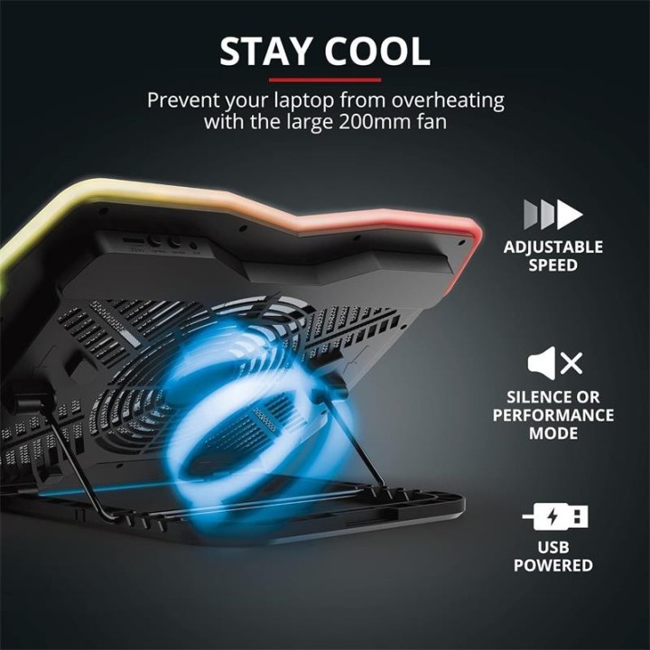 SOPORTE + VENTILADOR TRUST GXT1126 AURA REFRIGERACION RGB