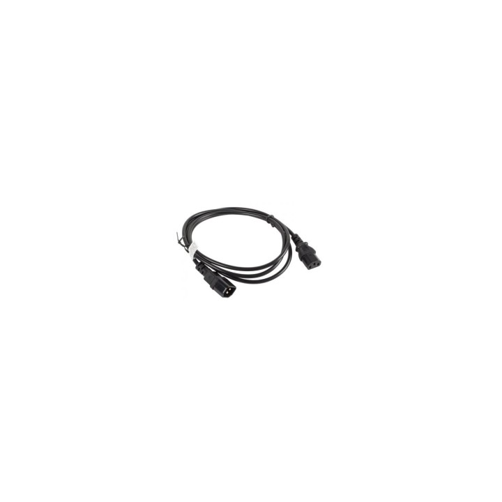 Lanberg CA-C13E-10CC-0018-BK cable de transmisión Negro 1,8 m C13 acoplador C14 acoplador