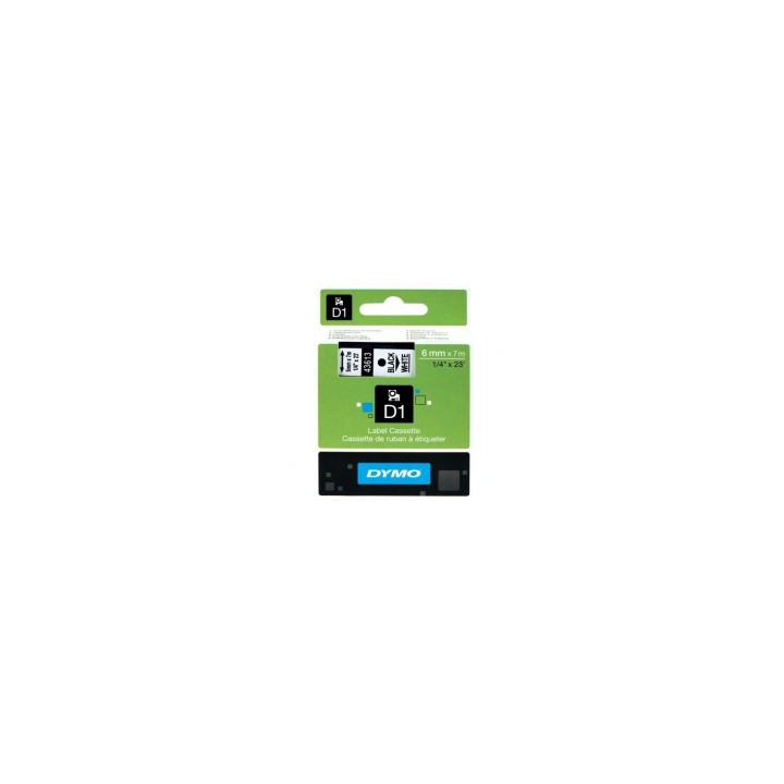 CINTA ROTULADORA AUTOADHESIVA DYMO D1 6MM X 7 METROS DE LONGITUD PARA ROTULADORAS LABEL MANAGER NEGRO SOBRE BLANCO S0720780