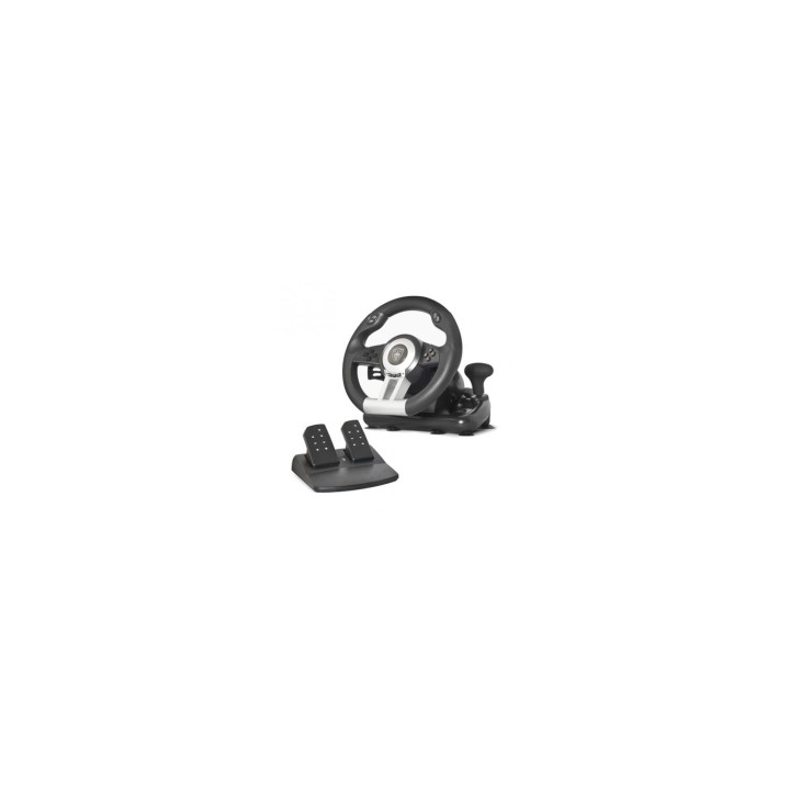 VOLANTE DE CARRERAS CON PEDALES SPIRIT OF GAMER RACE PRO WHEEL GIRO 180Âº 5 BOTONES COMPATIBLE PC PS2 PS3 SOG-RWP