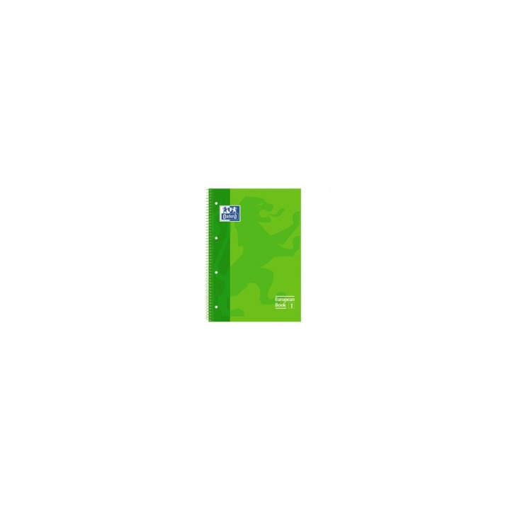 LIBRETA OXFORD ESPIRAL A4+ TAPA EXTRADURA 80 HOJAS 4 TALADROS VERDE 100430199