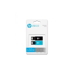 PENDRIVE HP 32GB USB2.0 V212/TWIN NEGRO/AZUL PACK 2 UNIDADES