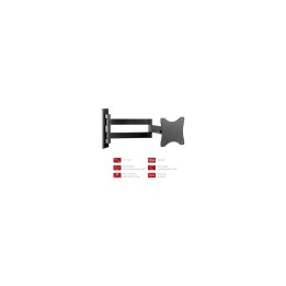SOPORTE DE PARED FONESTAR PARA TV MONITOR ORIENTABLE 13P 27P 180Âº HORIZONTAL 45Âº VERTICAL NEGRO STV-648N