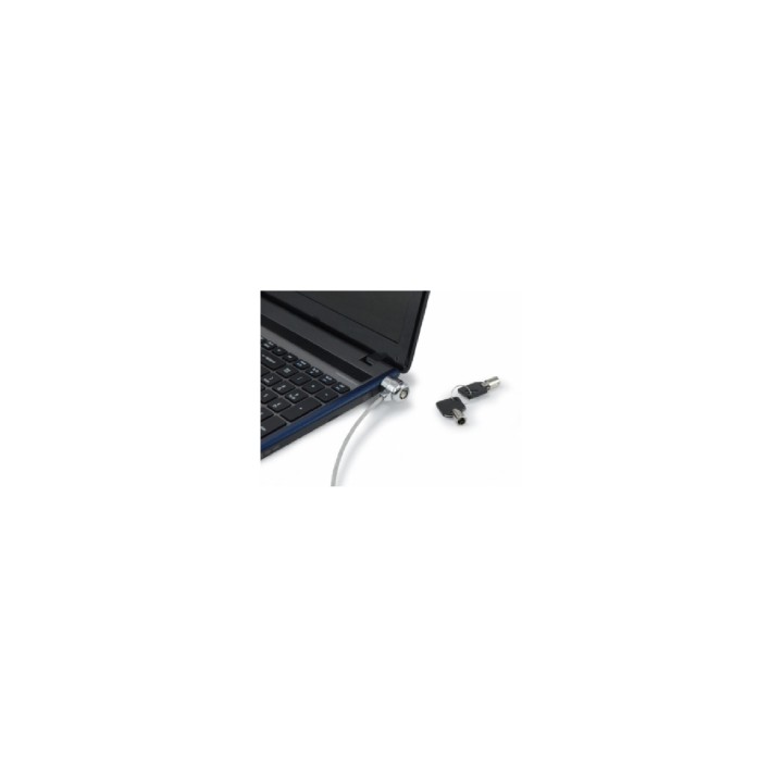 CABLE DE SEGURIDAD PARA PORTATIL EQUIP LIFE CON LLAVE 1.5M PLATA 245401