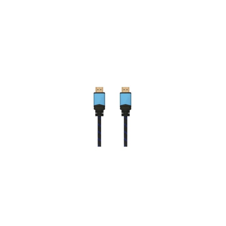 CABLE AISENS HDMI MACHO A HDMI MACHO MULTIPLE APANTALLAMIENTO Y RECUBRIMIENTO NYLON 2M NEGRO AZUL A120-0357