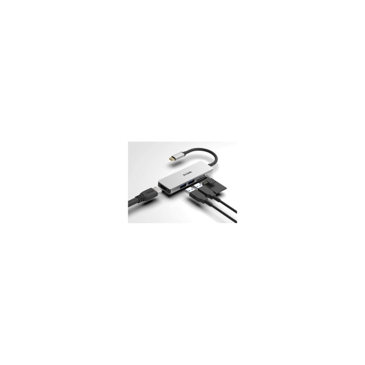 HUB D-LINK USB-TIPO C 5 EN 1 2XUSB 3.0 1XUSB TIPO-C 1XHDMI LECTOR TARJETAS SD MICROSD SDHC SDXC PLUG AND PLAY DUB-M530