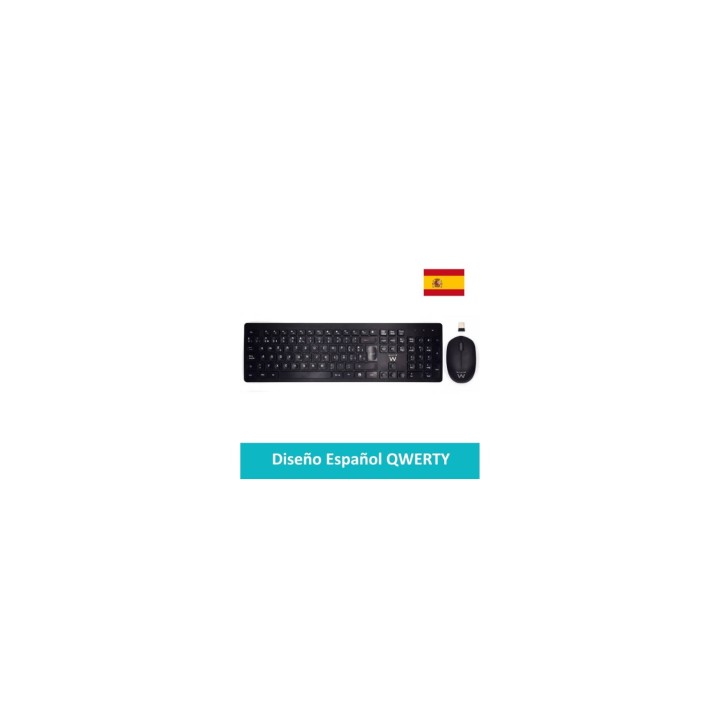 EWENT EW3256 TECLADO Y RATON INALAMBRICOS NEGRO