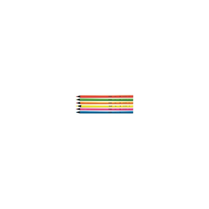 CAJA 6 UNIDADES DE LAPICES COLORES MILAN MINA 2.9MM FORMA TRIANGULAR ERGONOMICA COLORES FLUORESCENTES 752306