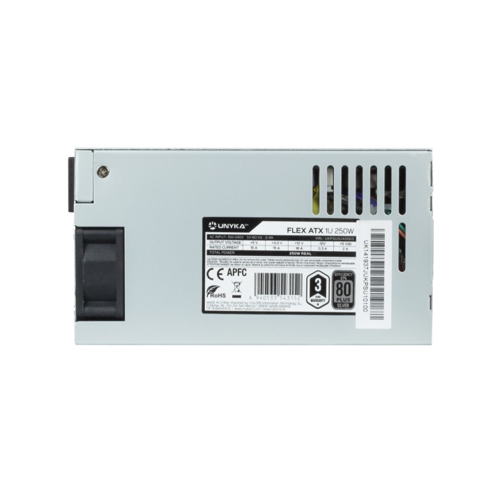 FUENTE ALIMENTACION UNYKA FLEX ATX 1U 250W 87% EFICIENCIA UKPSU1U40003