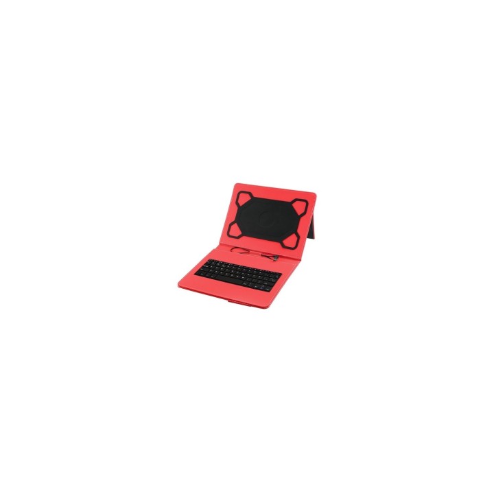 FUNDA TABLET SUBBLIM CON TECLADO KEYTAB PRO PARA TABLET DE 10.1P MICROUSB CON ADAPTADOR TIPO-C CIERRE SOLAPA MAGNETICA ROJO