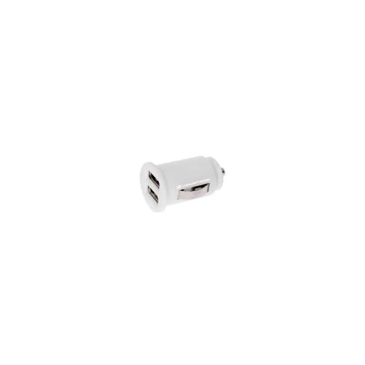 KIT 5 UNIDADES CARGADOR CONCEPTRONIC 2.4A 2 PUERTOS USB 5V 12 24V BLANCO CTCAR2AW5