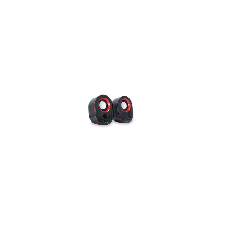 EQUIP 2.0 LIFE MINI ALTAVOZ 6W RMS JACK 3.5 CONTROL DE VOLUMEN ALIMETANCION USB NEGRO ROJO 245332