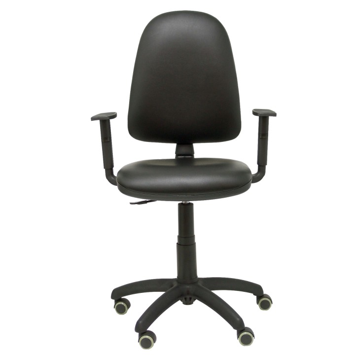 SILLA AYNA SIMILPIEL FRAZOS REGULABLES RUEDAS DE PARQUET NEGRO 04CPSPV14NB10RP