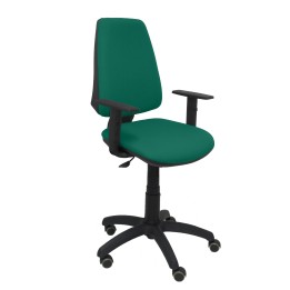 SILLA ELCHE CP BALI BRAZOS REGULABLES RUEDAS DE PARQUET VERDE 14CPBALI456B10RP