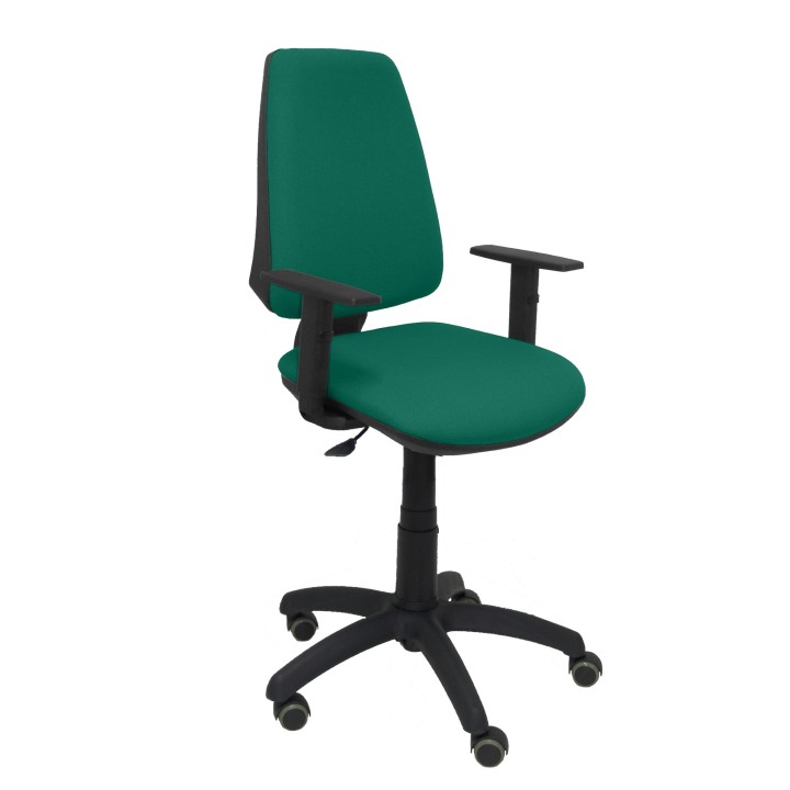 SILLA ELCHE CP BALI BRAZOS REGULABLES RUEDAS DE PARQUET VERDE 14CPBALI456B10RP