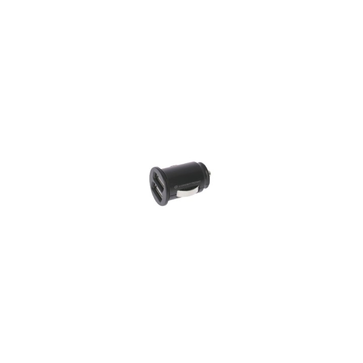 KIT 5 UNIDADES CARGADOR CONCEPTRONIC 2.4A 2 PUERTOS USB 5V 12 24V NEGRO CTCAR2AB5
