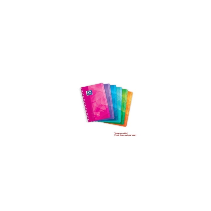 LIBRETA INDICE ALFABETICO CON ESPIRAL OXFORD TAPA DE PLASTICO LAGOON RAYADO CUADRICULA 90GR COLORES SURTIDOS 400080692
