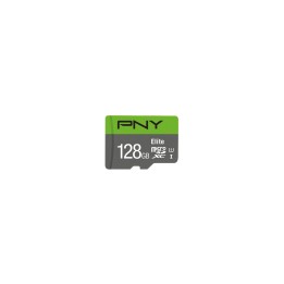 MEMORIA MICROSDXC PNY 128GB ELITE 100MBS CON ADAPTADOR VERDE GRIS P-SDU128V11100EL-GE