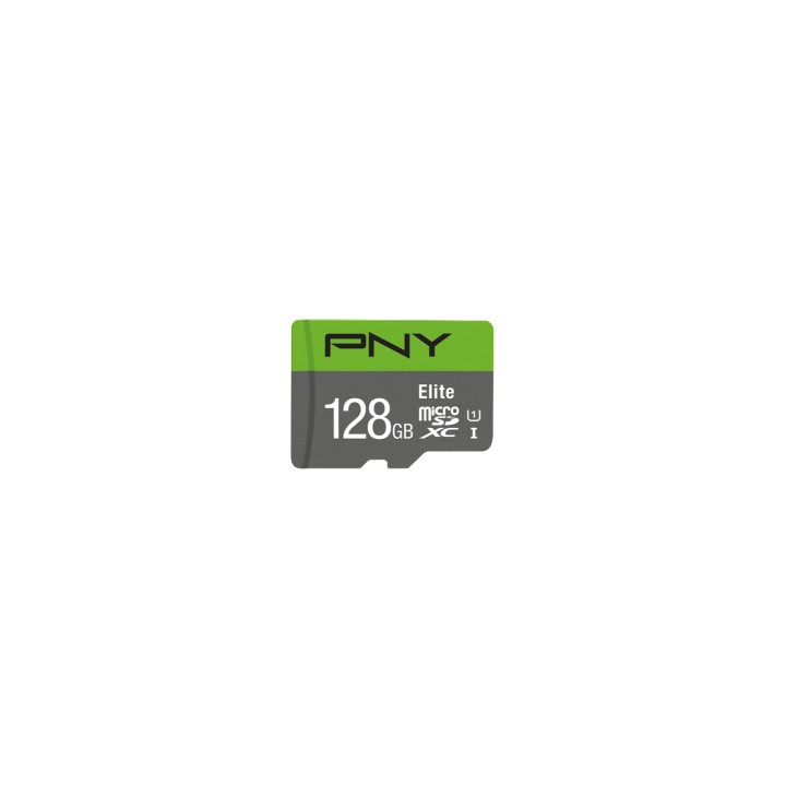 MEMORIA MICROSDXC PNY 128GB ELITE 100MBS CON ADAPTADOR VERDE GRIS P-SDU128V11100EL-GE