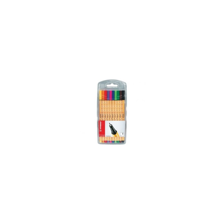 STABILO POINT 88 ESTUCHE ROTULADORES PUNTA FINA 0.4MM CON 10 COLORES 8810